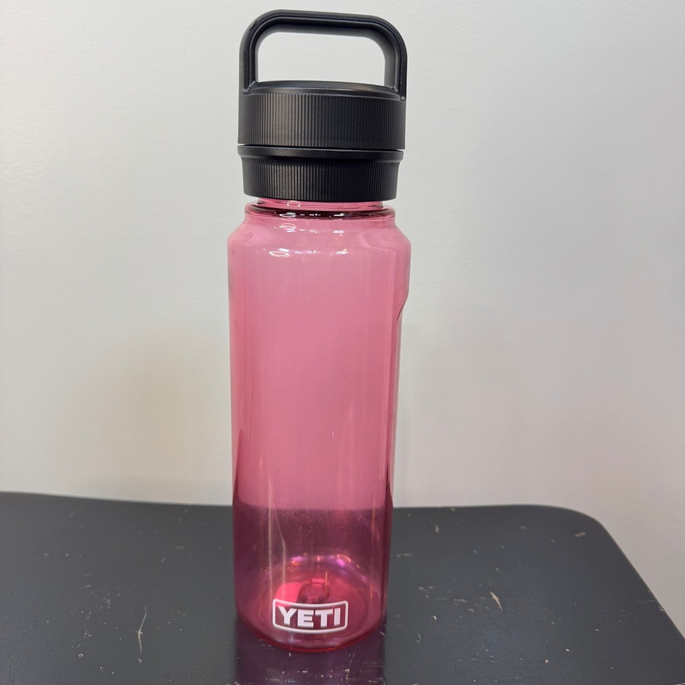 YETI Yonder 1L Water Bottle Power Pink Plastic BPA-Free Chug Cap Lid Durable